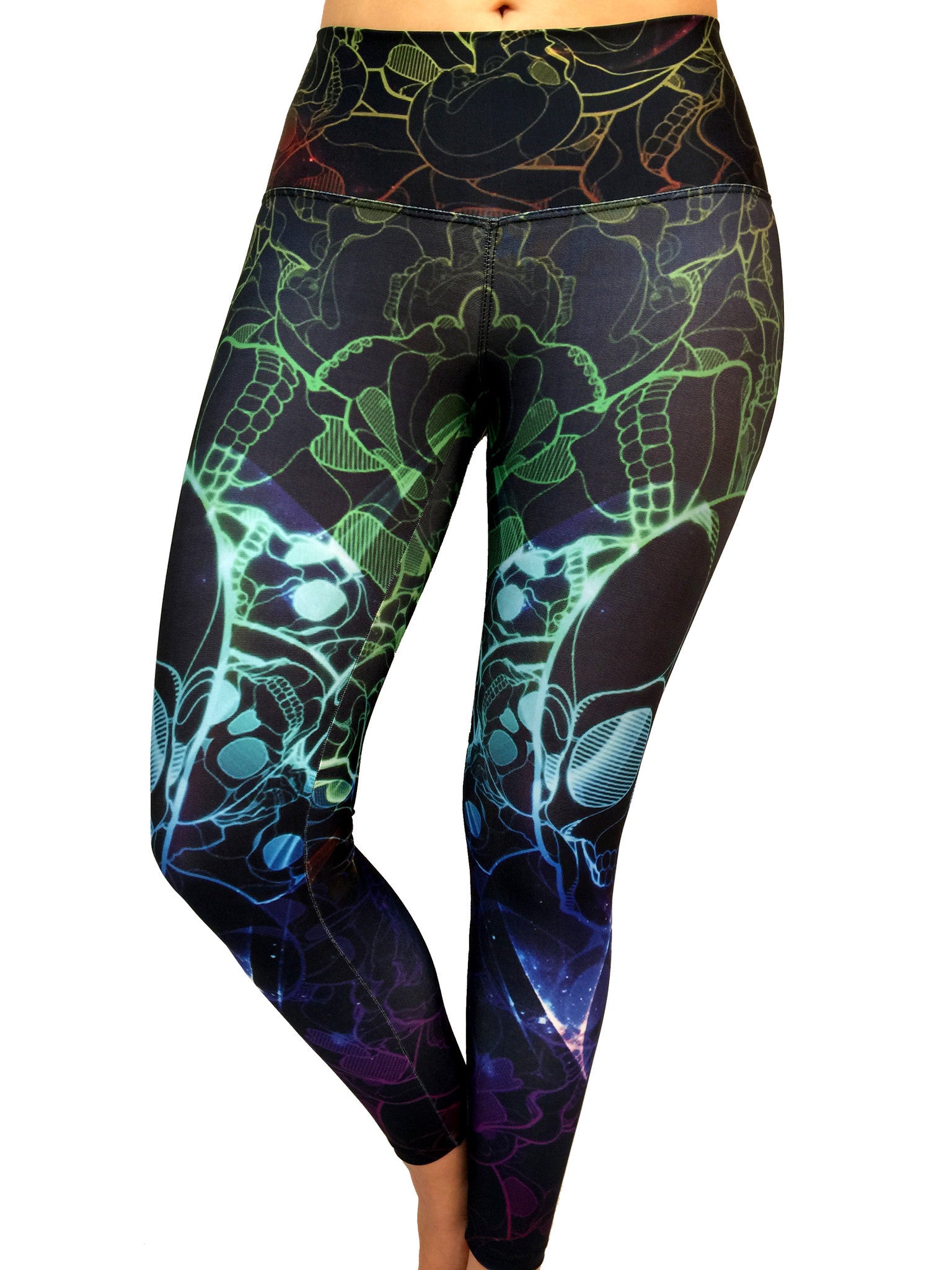Colorful Skull - Leggings - Butterfly Armor 