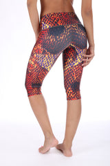 Orange Snake Capri - Leggings - Butterfly Armor 
