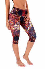 Orange Snake Capri - Leggings - Butterfly Armor 